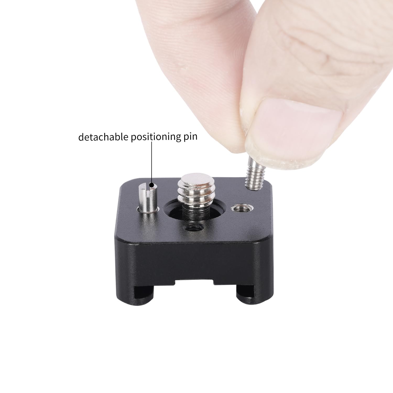 NICEYRIG 2 adaptadores de montaje de zapata fría, soporte de zapata fría con tornillos de localización Ar ri (3/8 y 1/4) y pines de localización desmontables, compatible con cámara DSLR, micrófono