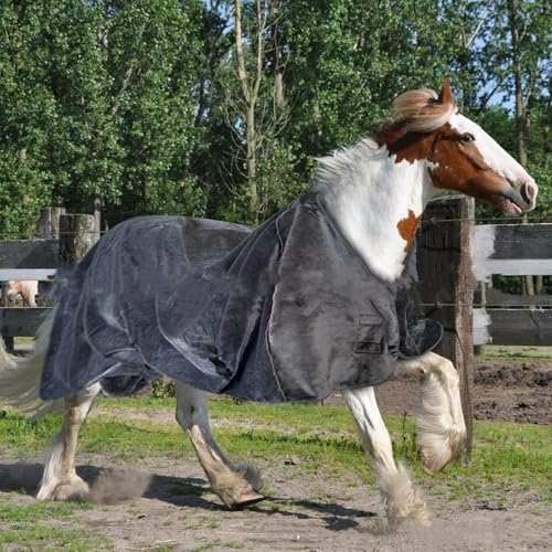 Couverture d'écurie pour cheval en flanelle légère avec sangles réglables - 4