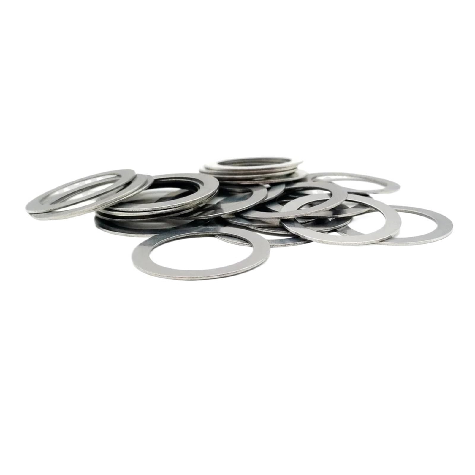 Arandelas planas de acero inoxidable, cuña de ajuste y arandelas planas DIN988 de acero inoxidable SUS304, paquete de 1710 tamaños múltiples(50Pcs M15x24x0.1)