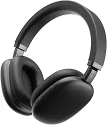 Basike Fones de Ouvido Sem Fio, Headphone Bluetooth on-ear com Microfone, ANC Cancelamento do Ruído, Até 50 Horas de Música, Ba-FON003 (Preto)
