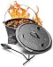 Produktbild MATUNUS Dutch Oven Set - Eingebrannter Feuertopf aus Gusseisen - 8 Liter Schmortopf - Dutch Oven Zubehör inkl. Deckelheber - Runder Bräter Induktion