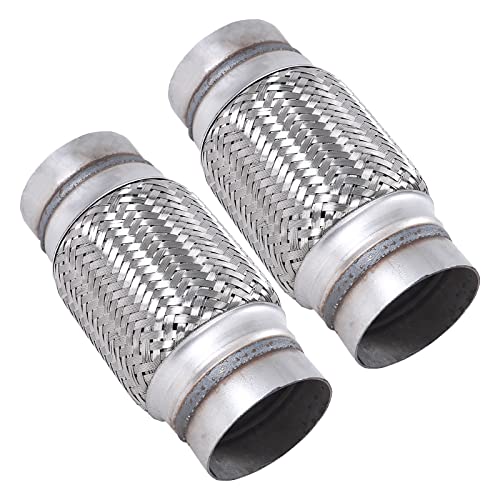FGJQEFG Exhaust Flex Pipe Stainless Steel Braid 3Inch x 6Inch w/Ends 8Inch OAL
