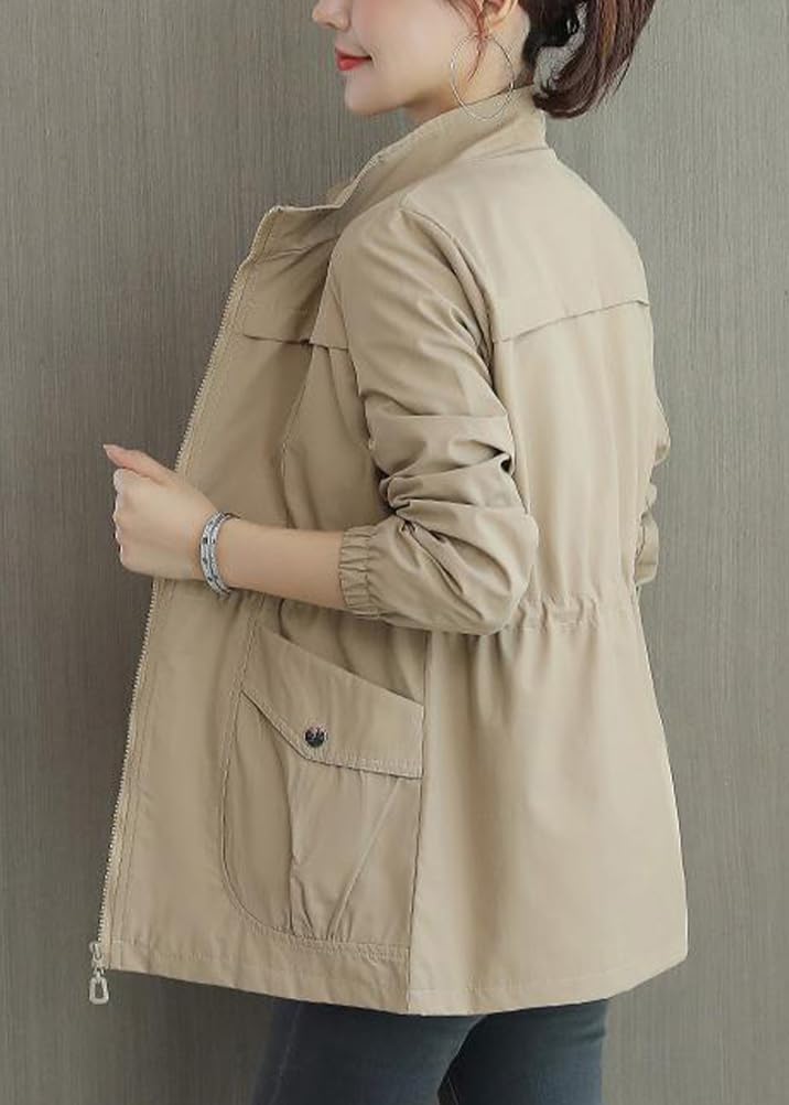 shownicer Cappotto Donna Primaverile Trenchcoat Classico Giacca Autunnale Cappotto Vintage Elegante Trench Maniche Lunghe Traspirante Coat con Tasche