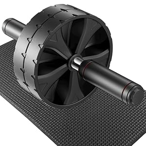 Bauchroller, Bauchtrainer ab Roller, bauchmuskeltrainer ab wheel set mit Rutschfester, Bauchtrainer für Zuhause mit Kniematte, Ideal zum Trainieren Rücken Schultern und Bauchmuskeln