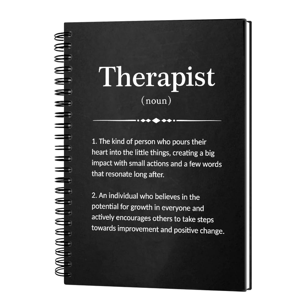 Therapist Definition 160 Blank Pages Hardcover Spiral Notebook, Thank You Gift for Mental Health Therapist, Psychiatric Nurse Graduation Gift, Therapy Appreciation Gift, Therapist Gift Idea