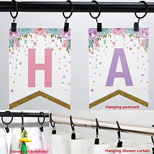 N/A/ Na 14 Pack Strong Iron Metal Curtain Rings With Clips 2.5 Inch Diameter, Decorative Drapery Rustproof Curtain Rod Clip Ring, Durable Vintage Drapery Hooks With Clips thumb #6