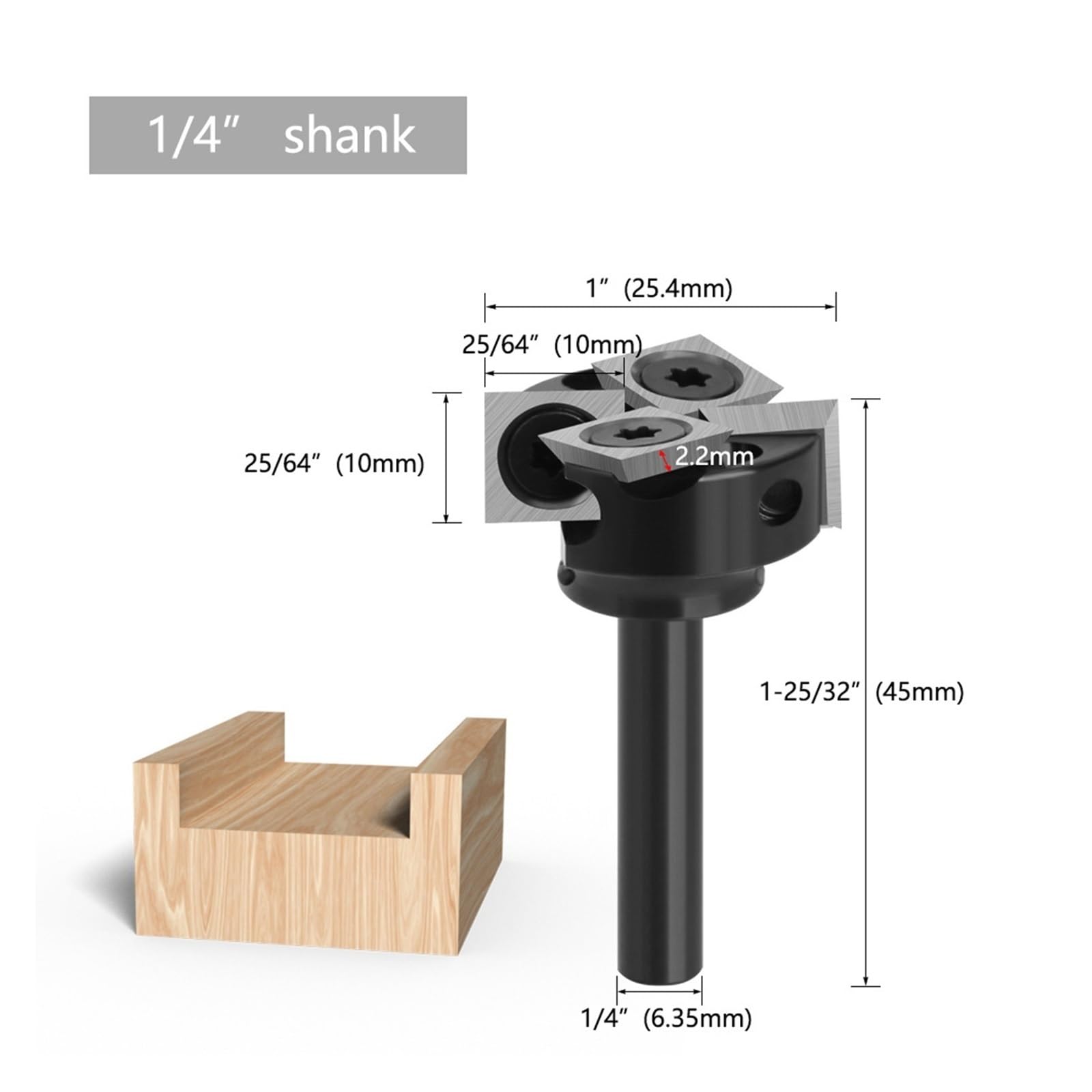 Narzędzia skrawające do tokarki Tokarka, Strugarka Do Drewna Bit 8x40mm Spoilboard Frez Powierzchni Płyta Z Węglików Spiekanych Spłaszczanie(1/4x25.4x45Lx4T)