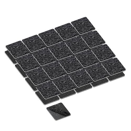 Image of KING MOUNTAIN 1x1 Inch Hook and Loop Strips, 20 Sets Nylon Self Adhesive Tape, Double Sided Strong Back Adhesive Tape and Dots for Office, Home and Crafting, Heavy Duty, Black