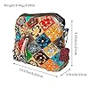 Segater® Mehrfarbig Floral Rind Leder-Umhängetasche für Damen, Vintage Rindsleder Handtasche Blumenmuster 3D Schultertaschen Damen Reisetasche mit Henkeltasche Patchwork bunte Geldbörsen Henkeltaschen #1