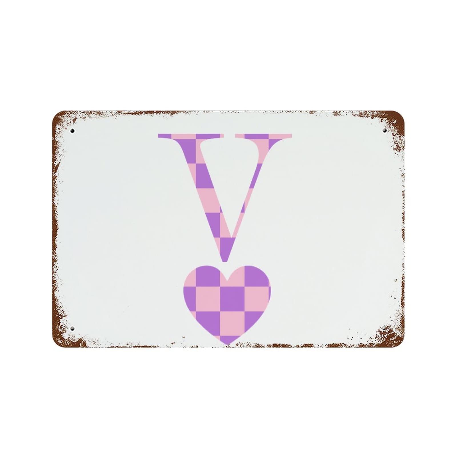 Monogramme V en aluminium rétro pour embellir votre jardin et pelouse