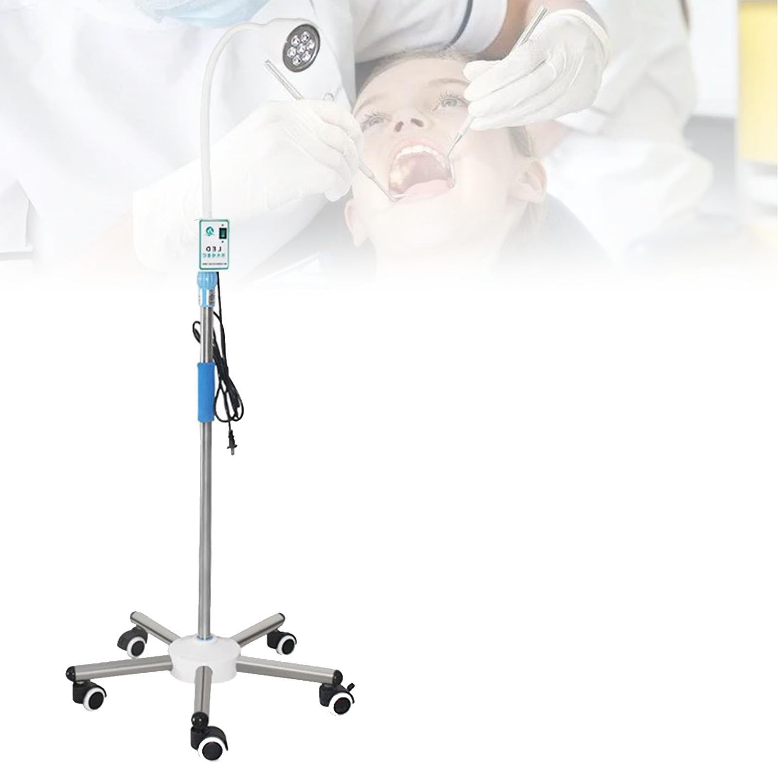Lampade da visita e chirurgiche LED Lampada For Visita Chirurgica A LED Da 21 W, Luce For Visita Medica Mobile Con Rotazione A 360°, Luce For Visita Ginecologica Con Illuminazione Multi-angolo For Ser