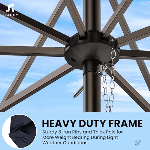 Image of JEAREY 9FT Outdoor Patio Umbrella, Market Umbrella, Navy