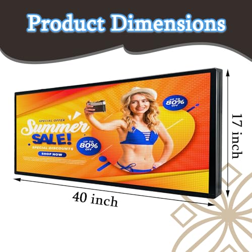 Image of Outdoor Full Color Led Sign WIFI And USB Programmable Led Sign With High Resolution Scrolling Texts, Colorful images and videos LED Advertising Board For Shop (40''x17'')
