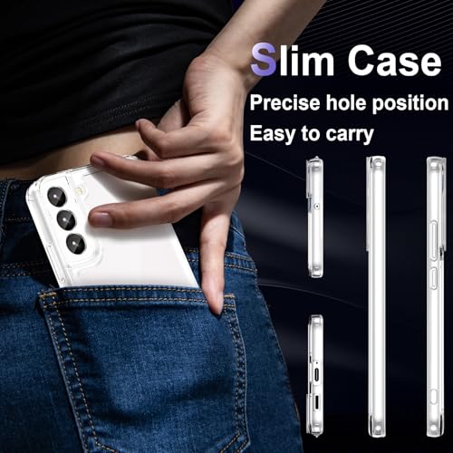Image of Case for Samsung Galaxy S22 5G, Military Grade Drop Protection Phone Case, Yellowing Resistant, Anti-Scratch Hard PC Back, Shockproof Hard Ultra-Thin Protective Cover, Clear
