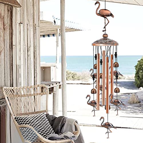 Image of BAOXUE Flamingo Wind Chimes for Outside, Flamingo Gifts for Women