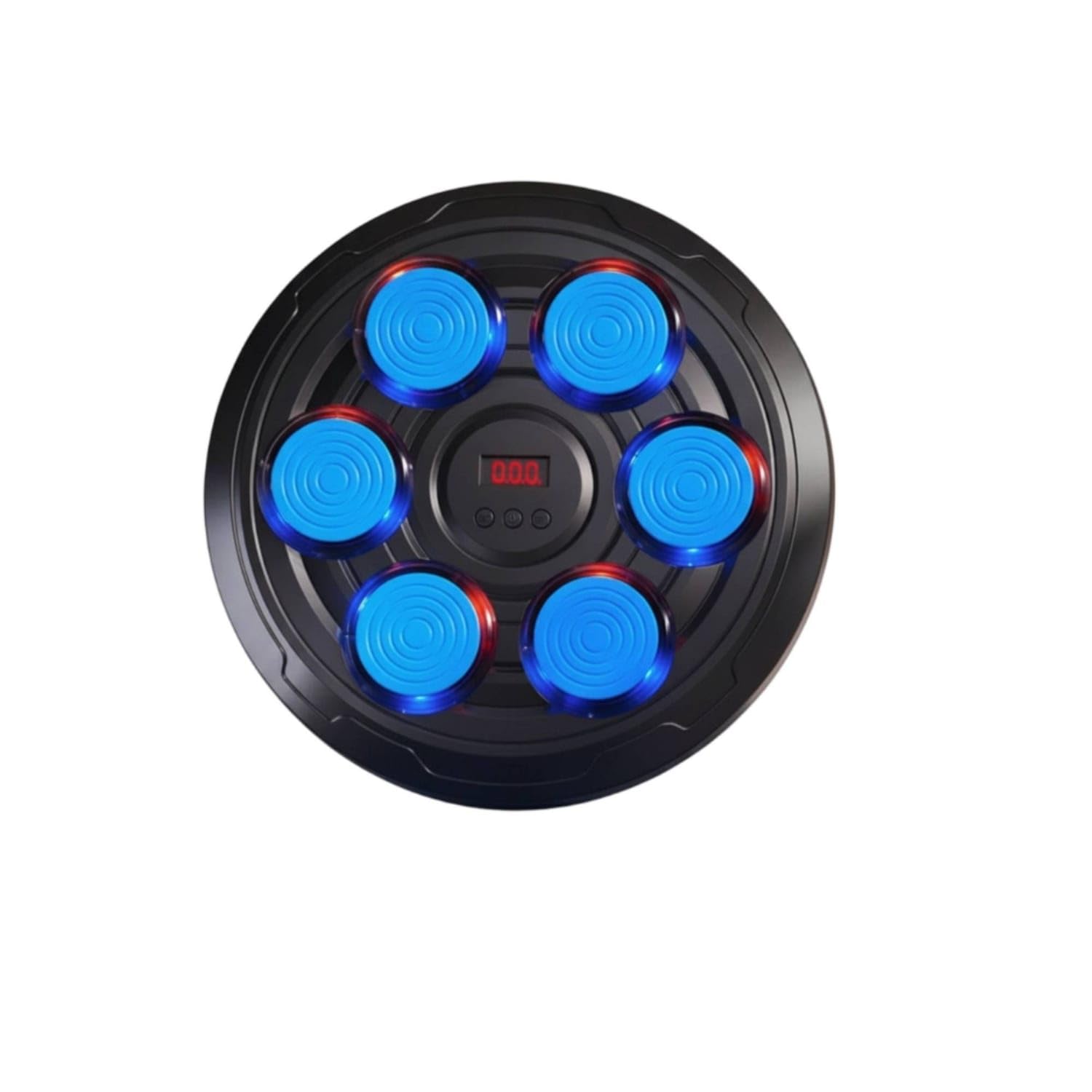 No-Drill Wall-Mount Boxing Target Digital Display Wall Mount Boxing Pad Round Light-up Striking Pads Sponge-Like for Home Workout, Blue, 6-Key-image-19