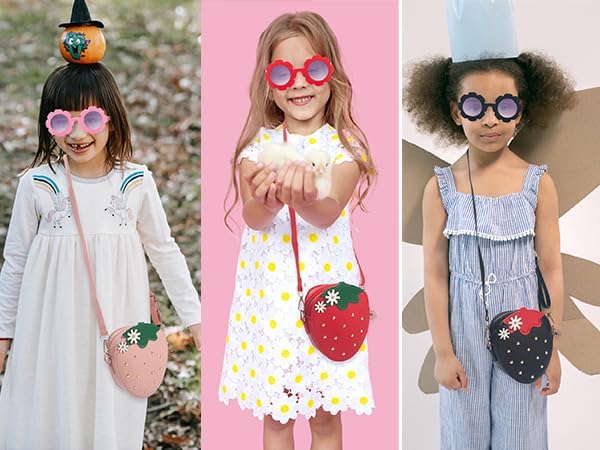 Strawberry Purse for Girls - Toddler Crossbody Bag Fruit Shaped with Rivets Kids Purse - Birthday Gift - Image 6