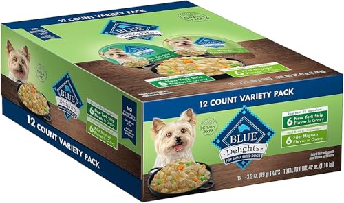 Blue Buffalo Delights Natural Wet Dog Food Filet Mignon in Gravy/NY Strip in Gravy 3.5 oz. Cup (Case of 12) image 5