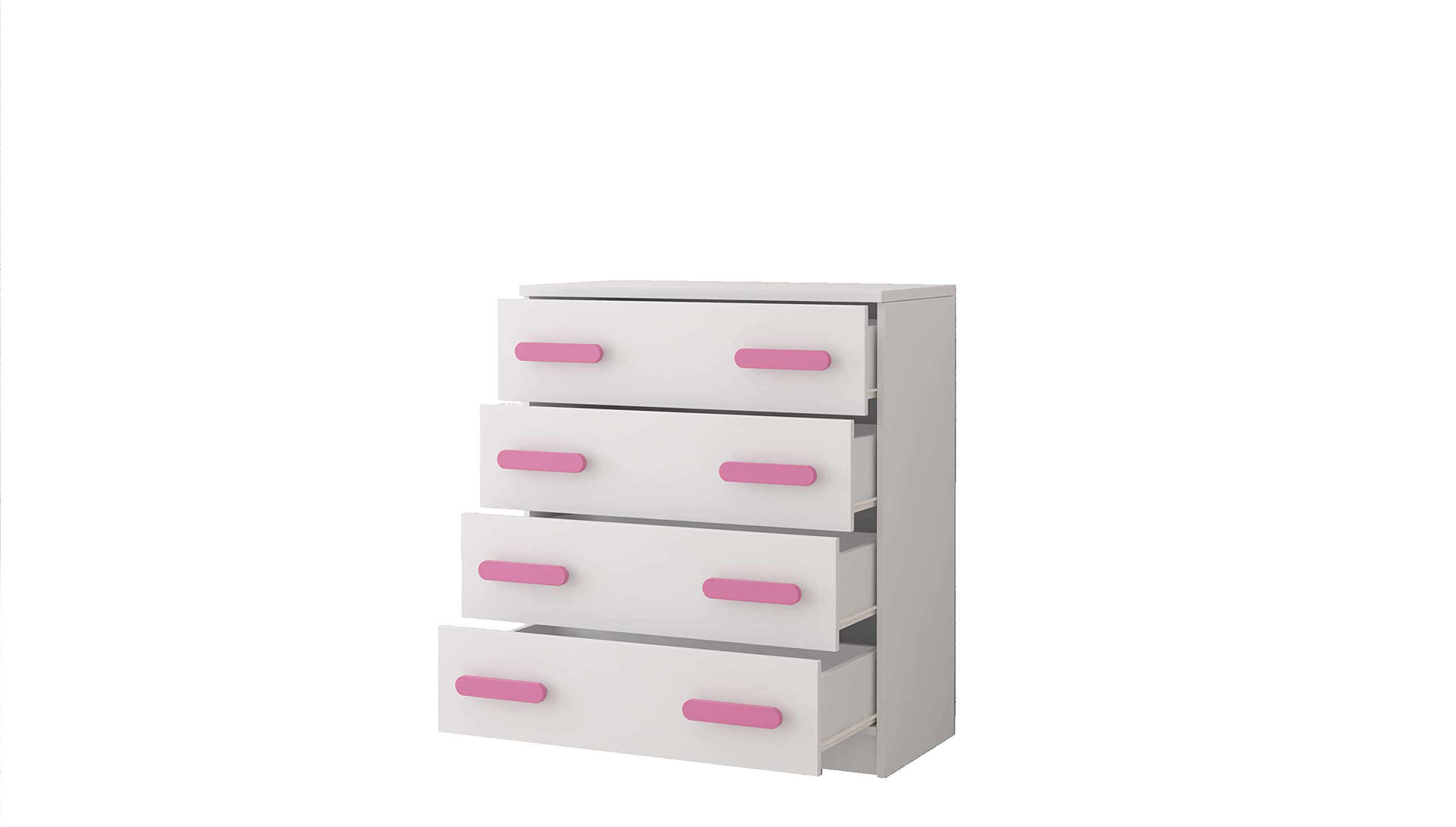 Fabryka Mebli Idźczak Kinderzimmer-Set Jonas I 01 - Schrank, Bett, Wandregal, Kommode, Schreibtisch, Nachttisch - Kleiderschrank - Skandinavischer Stil, Modern Design - Weiß/Grau