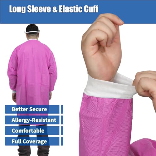 Image of Dental Disposable Lab Coats | Durable SMS 45g Soft Knit Cuffs & Collar With 3 Pockets