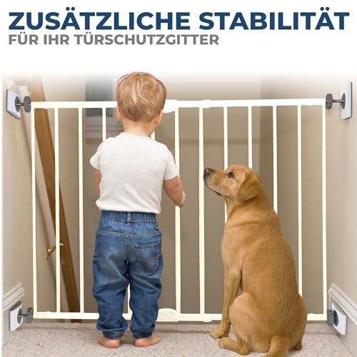 Hoffenbach 4X Wandschutz Pads für Treppengitter & Türschutzgitter – Rechteckige Schutzpads für Baby Klemmgitter – Wand- & Türschutz ohne Bohren – Für Türgitter und Treppenschutzgitter