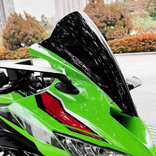 SHINKXMT Motorrad-Fliegengitter ZX4R Windschutzscheibe Windabweiser Visierabdeckung für ZX-4R/ZX-4RR ZX 4R/ZX25R Ersatzteile Zubehör 2023 2024 2025 (Schwarzer Rauch)