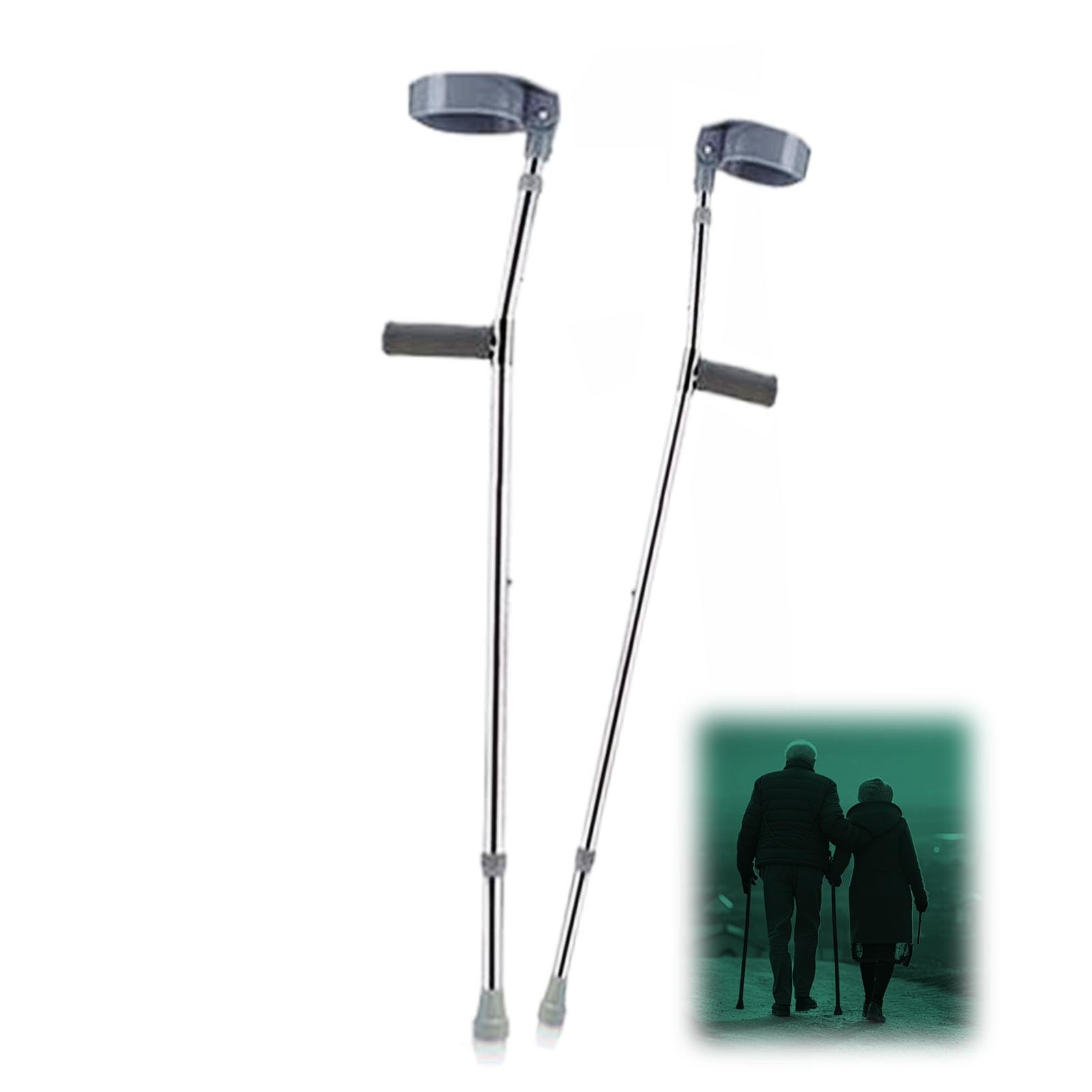 Paio di Stampelle for Avambraccio, di Supporto for Gambe Dopo Infortunio O Intervento Chirurgico, Aiuto for Camminare Altezza Regolabile
