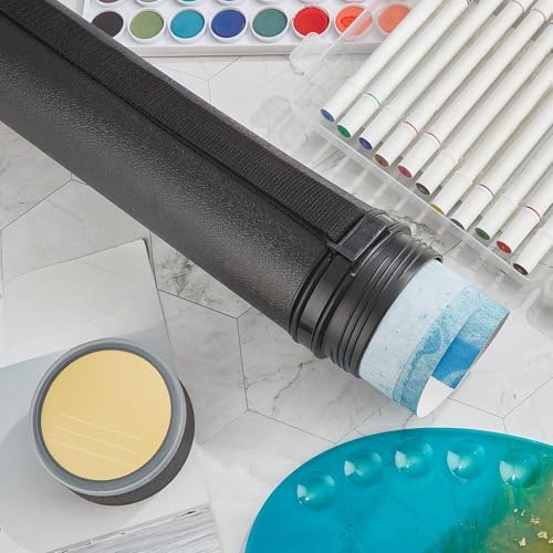 Image of Henoyso 12 Pcs Extendable Poster Tubes Bulk with Strap Blueprint Holder & Carrying Case for Maps, Documents, Artworks, Banners (L)