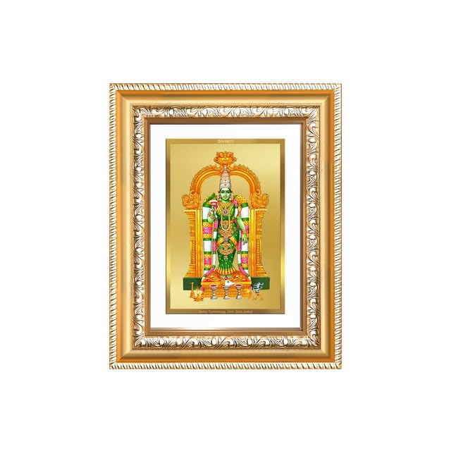 Image of DIVINITI Goddess Meenakshi 24K Gold Plated Foil Wall and Tabletop Photo Frame for Home Decor, Puja Room, Luxury Gifting | DG Frame 112 S2 (21.5x17.5 CM)