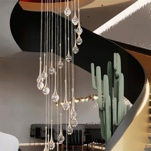 Lustre d'escalier LED dimmable suspension moderne 6 têtes - 5