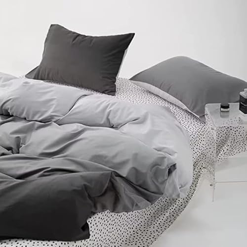 Houseri Dark Grey Comforter Set California King Gradient Light Gray Comforter Bedding Sets Cal King Size Silver Gray Charcoal Grey Comforter California King Men Women Gray Bedding Cal King Comforters #TOP2