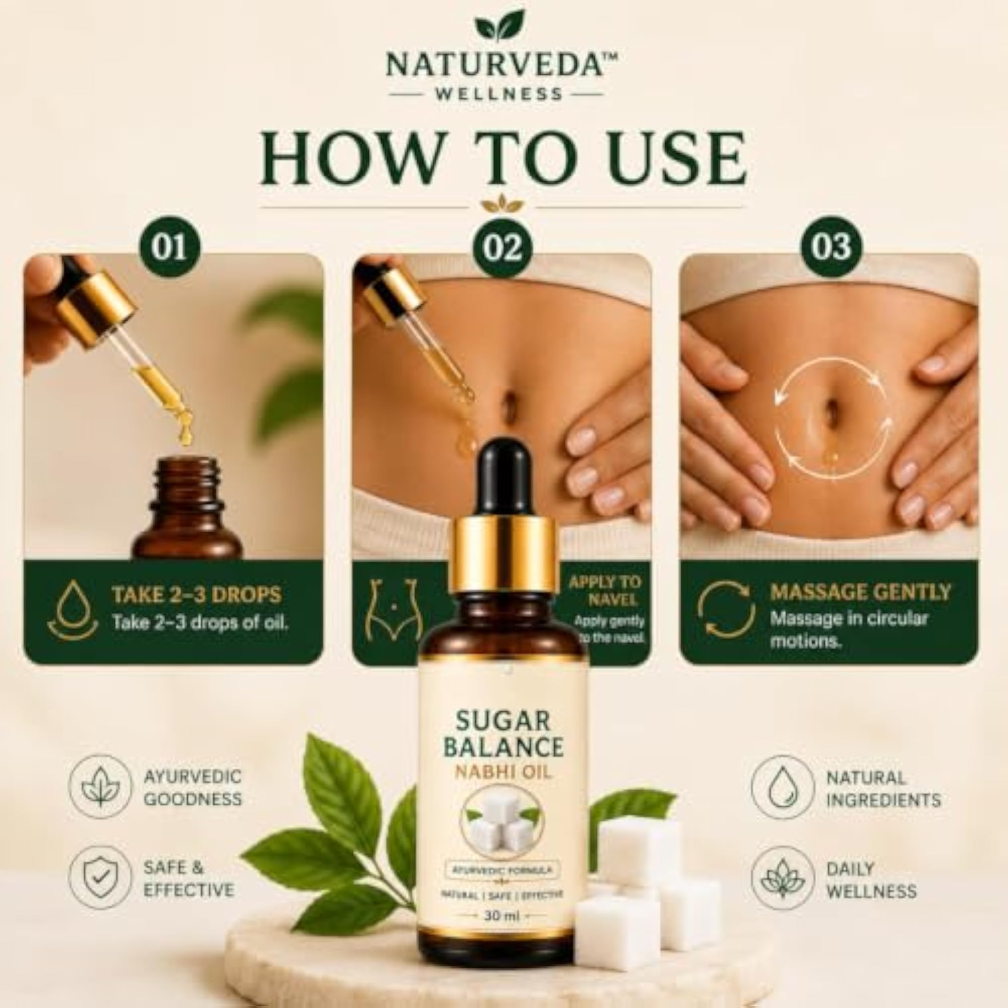 Nabhi Oil for Blood Sugar Support, Herbal Blend