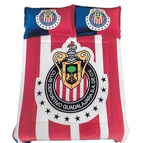 JORGE’S HOME FASHION INC HOT Seller Chivas Mexican Soccer Original Licensed Reversible Blanket Thick and Warm 3 PCS…
