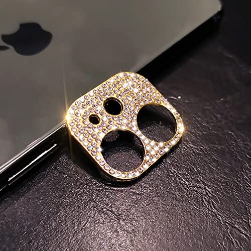 US LITE Luxury Camera Lens Protector Compatible with iPhone 11 | Bling Diamond Camera Ring Cover | Anti-Scratch | Easy Install - Gold