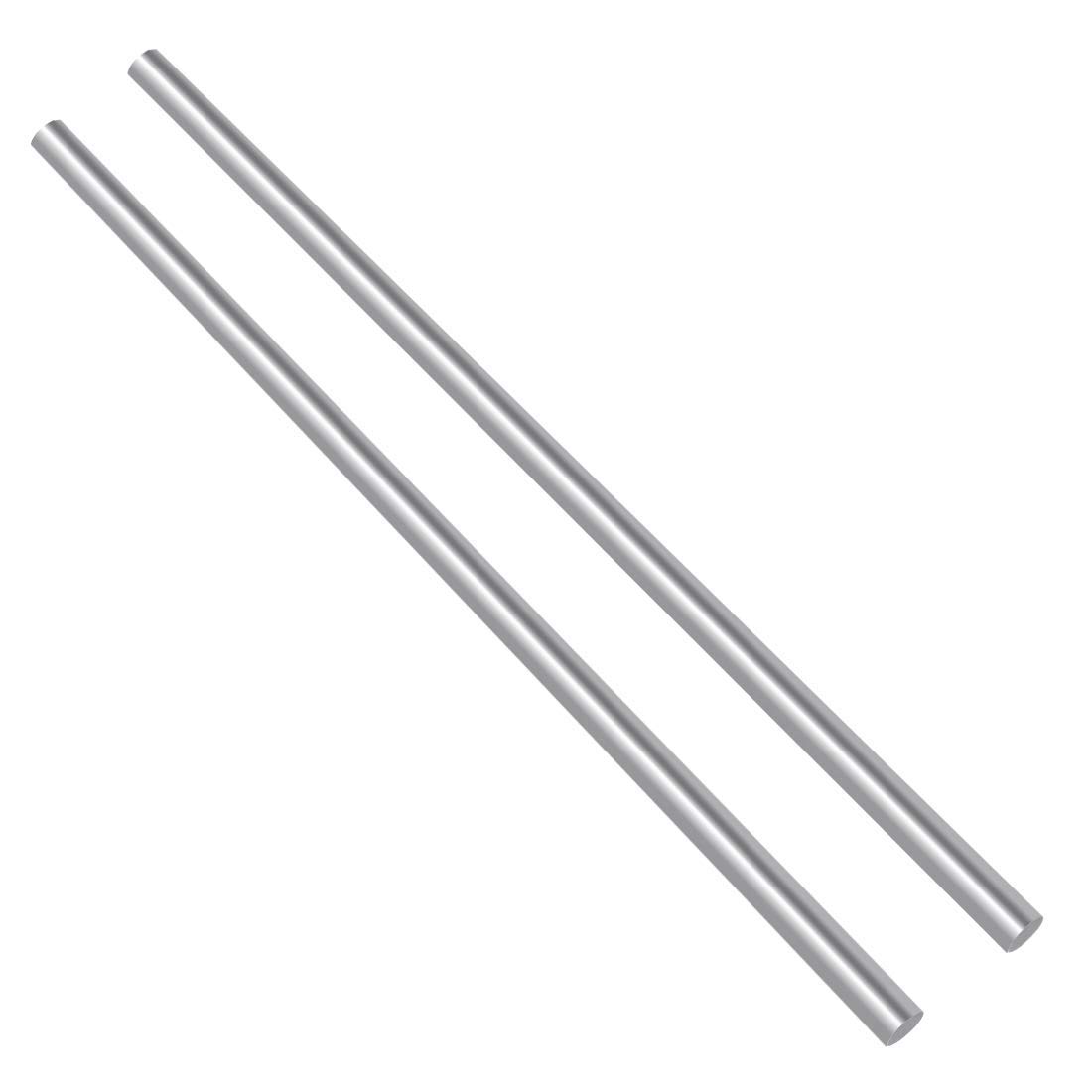 Swpeet 2Pcs 1/4 Inch Stainless Steel Solid Round Rod Lathe Bar Stock Kit, Diameter 5mm Length 356mm, Perfect for Various Shaft, Miniature Axle, Model Plane, Ship, Car