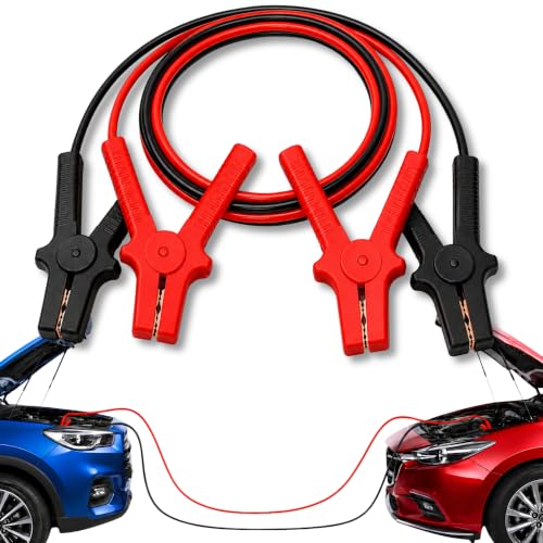 Pinzas de Batería de Coche y Motos, Cable de Arranque para Batería de Coche, Pinza de Arranque, Pinza Cocodrilo, Longitud 2.5 Metros, Incluye Bolsa Transporte, Cable 16 mm2, Pinzas 1000 A