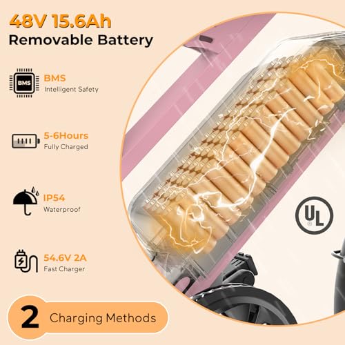 T16 Electric Bike for Teens & Childs, 1000W Motor 48V15.6Ah Removable Battery, 30MPH Off-Road Electric Bicycle,16"Fat Tire Ebike for Kids, 7-Speed,Dual Hydraulic Brakes, Fits Riders 4'5"-5'4" - Image 5