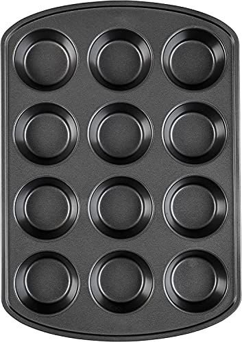 Opiniones y reviews de Moldes para magdalenas del mes. 46 U Chef Molde Para Hornear Antiadherente de Acero al Carbono para Muffins con Revestimiento de Liberación rápida, Libre de PFOA, Apto para Lavavajillas y horno, 12 tazas