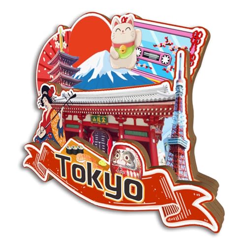 Imán decorativo para refrigerador Tokyo Japan 3D ciudad miniatura 2