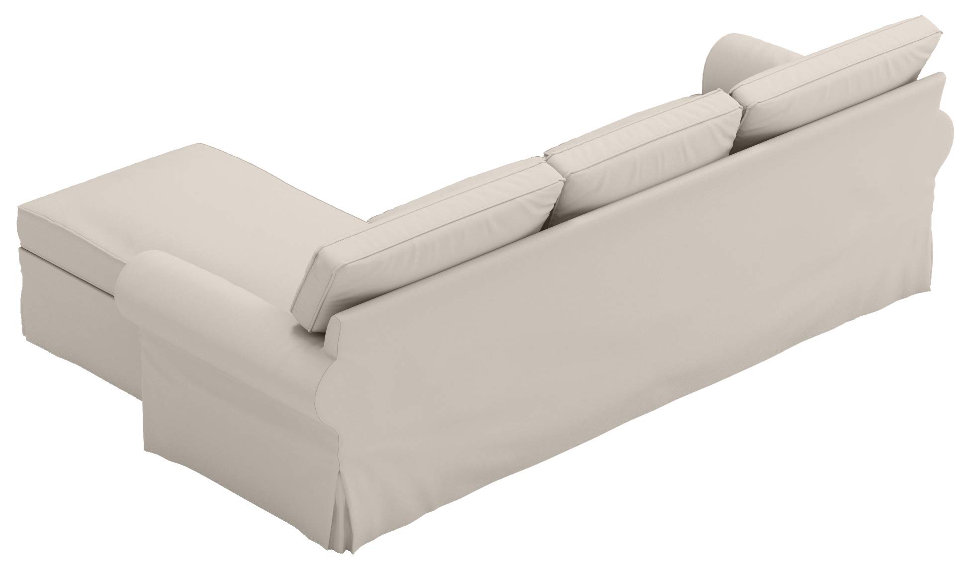 HomeTown Market Copridivano In Tessuto Resistente, Compatibile Con IKEA Ektorp Sofa. Divano Non Incluso (Chaise 4 posti poliestere beige)