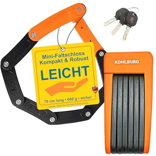 KOHLBURG leichtes & kleines Faltschloss - 690g leicht & 70cm lang -...