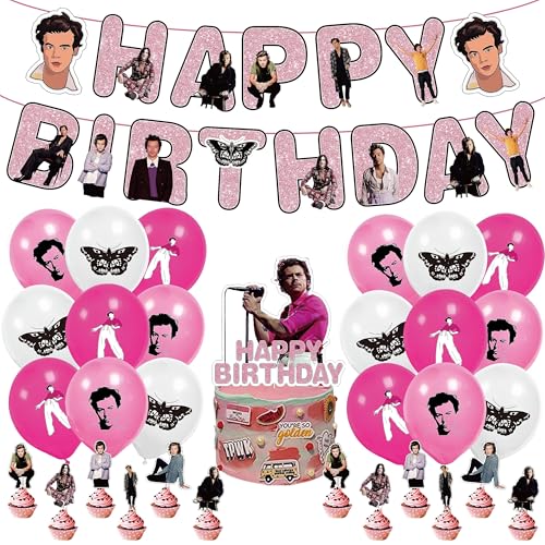 Singer Birthday Party Decorations Singer Party Supplies Music Star Happy Birthday Banners Balloons Cupcake Cake Toppers Unsex Adult