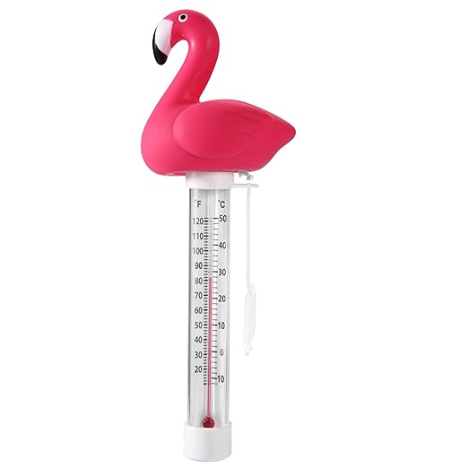 Floating Swimming Pool Thermometer Flamingo Large,Water Thermometer for Outdoor & Indoor Swimming Pools, Spas, Hot Tubs, Jacuzzis
