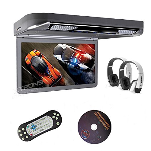XTRONS Grey 13.3" HD 1080P Video Car MPV Roof Flip Down Slim Overhead