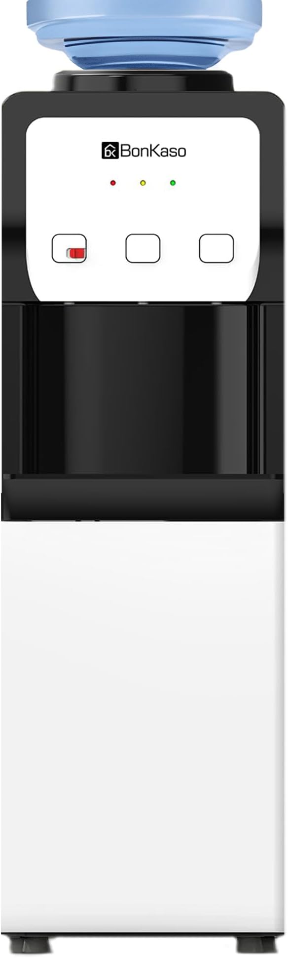 BonKaso Hot, Cold and Normal Water Dispenser with Refrigerator Black/White, 5L