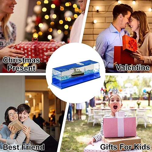 Image of Ptaexcel Unsinkable Boat In A Box, Cruise Ship Toy Fluid Drift Bottle Model Decoration Home Toys Gift.-Kids, Multicolor | Exquisite boxed model ornament, stylish home decor. Great gift choice for Christmas, birthday and various holiday celebration