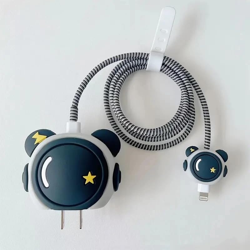 Image of J'TTON Case Cover for 18W /20W iPhone Adapter & USB-C Cable | Cute 3D Cartoon Character (White Astronaut)