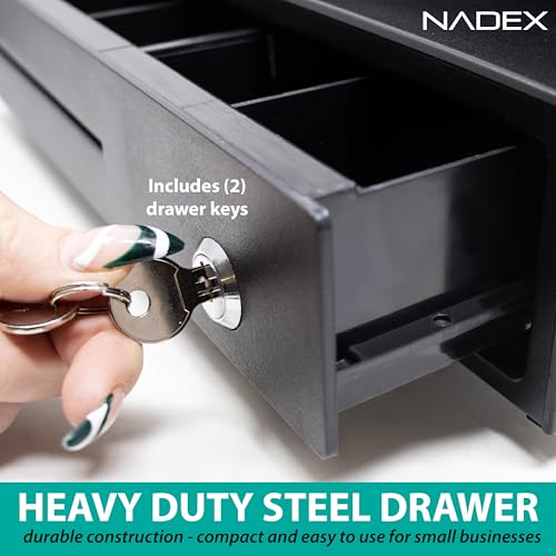 Image of Nadex CR260 Cash Register, Steel Drawer, Fast Printing, User-Friendly Interface, Black