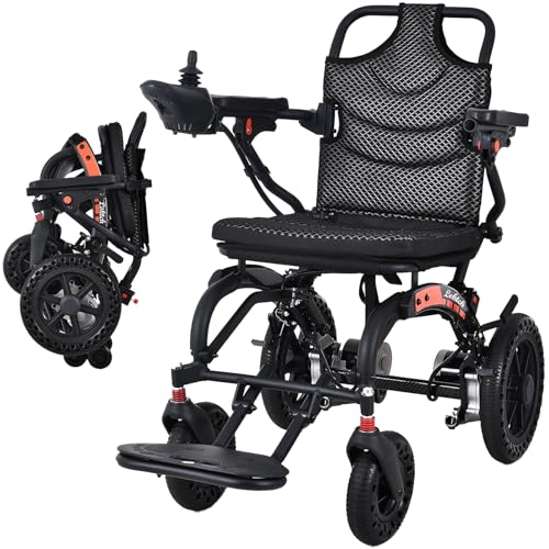 Silla de ruedas eléctrica plegable, motor 500W, batería 10Ah