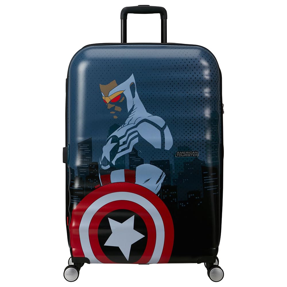American Tourister Marvel Legends FL - Spinner L Suitcase, 77 cm, 96 L, Multicolor (Captain America City)